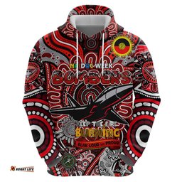 custom essendon bombers naidoc week 2024 hoodie mascot football dt02
