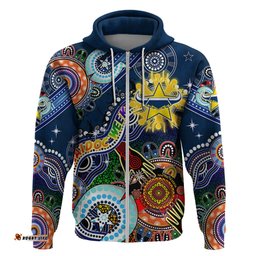 personalised cowboys naidoc week 2024 hoodie australia aboriginal dot painting dt02