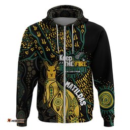 australia matildas indigenous hoodie naidoc 2024 keep the fire burning