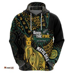 australia matildas indigenous hoodie naidoc 2024 keep the fire burning