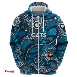 custom naidoc week 2024 blues hoodie aboriginal animals keep the fire burning dt02
