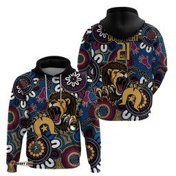 custom lions football naidoc week 2024 hoodie fire burning aboriginal dots art