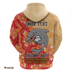 personalised dolphins naidoc week 2024 hoodie aboriginal fire burning sparks