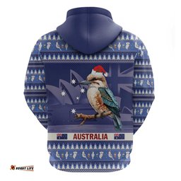 aussie kookaburra hoodie merry christmas blue style