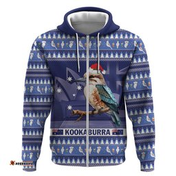 aussie kookaburra hoodie merry christmas blue style