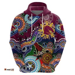 personalised broncos naidoc week 2024 hoodie australia aboriginal dot painting dt02