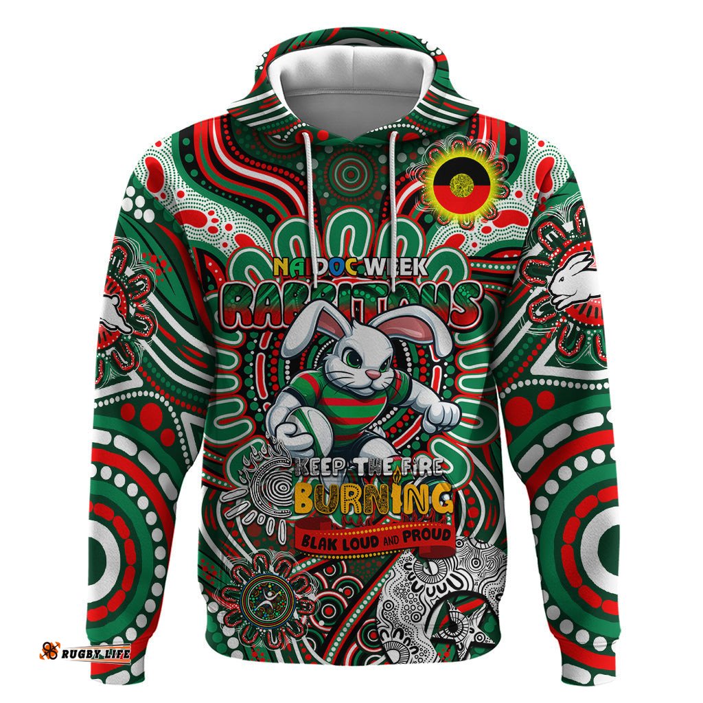 custom naidoc week 2024 rabbitohs hoodie mascot rugby dt02