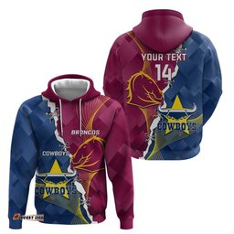 custom cowboys and broncos rugby hoodie dynamic style