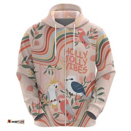 australia hippie christmas hoodie cockatoo kookaburra with wattle pink peach style