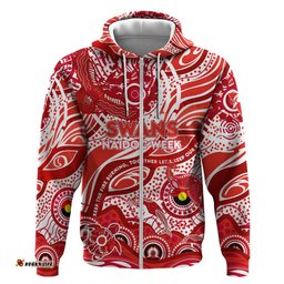 custom naidoc week 2024 swans hoodie aboriginal animals keep the fire burning dt02