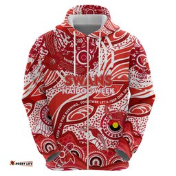 custom naidoc week 2024 swans hoodie aboriginal animals keep the fire burning dt02