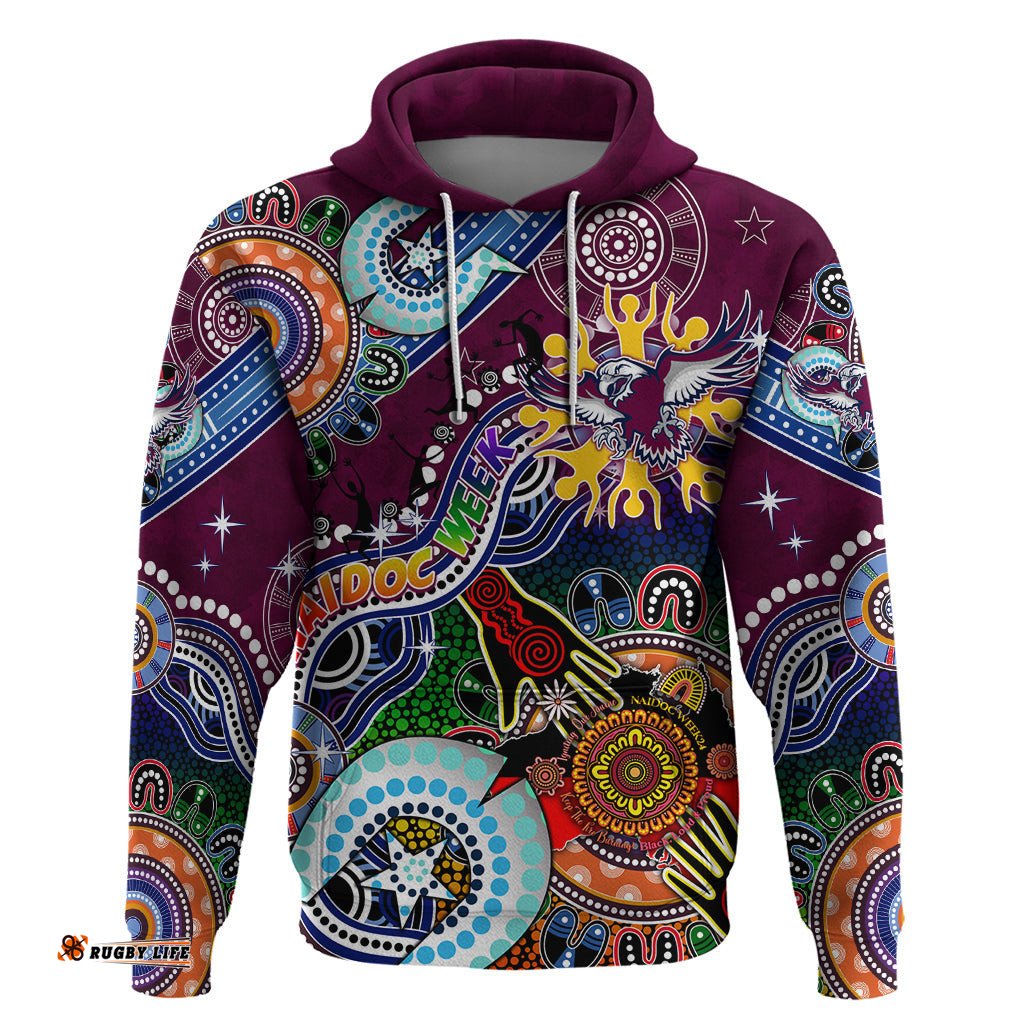 personalised eagles naidoc week 2024 hoodie australia aboriginal dot painting dt02
