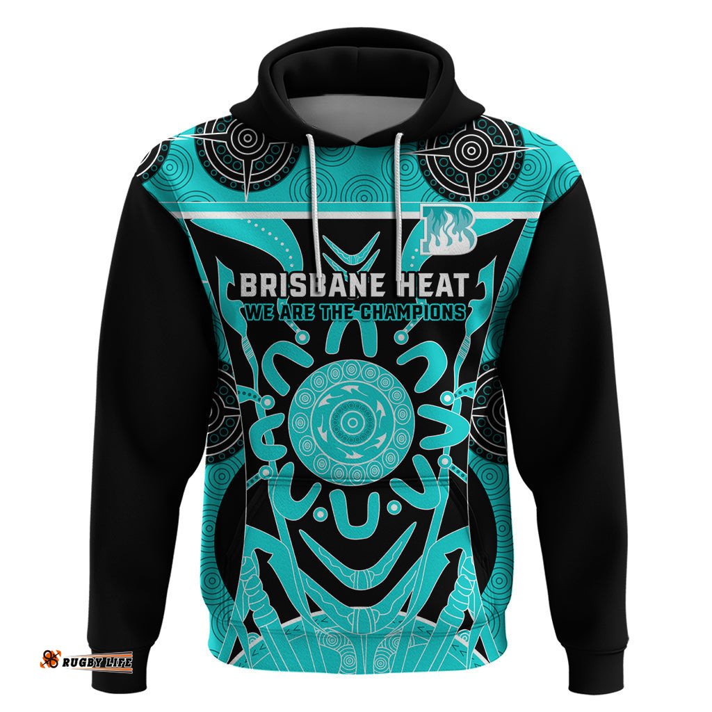 custom brisbane heat hoodie we are the champions aboriginal art