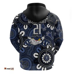 custom geelong cats naidoc week 2024 hoodie fire burning aboriginal dots art