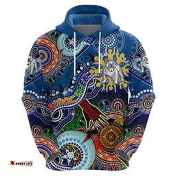 personalised bulldogs naidoc week 2024 hoodie australia aboriginal dot painting dt02