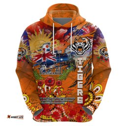 personalised australia rugby tigers anzac hoodie wests scratch style dt02