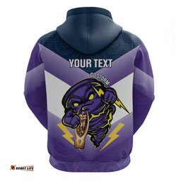 personalised storm rugby 2024 hoodie mascot with trophy go champions aboriginal art