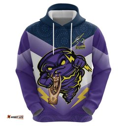 personalised storm rugby 2024 hoodie mascot with trophy go champions aboriginal art