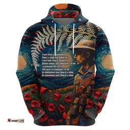 new zealand soldier anzac day hoodie silver fern starry night style