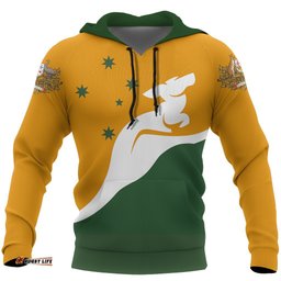 hoodie kangaroo hoodie australian coat of arms unisex
