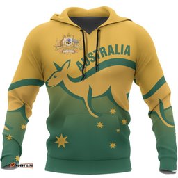 hoodie kangaroo hoodie australian coat of arms unisex