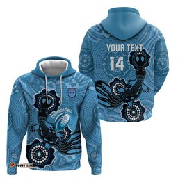 custom nsw blues rugby hoodie 2024 platypus mix aboriginal art