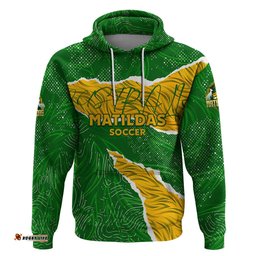 personalised matildas hoodie australia soccer fingerprint dt02
