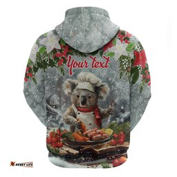 personalised koala chef christmas in july hoodie