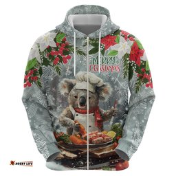 personalised koala chef christmas in july hoodie