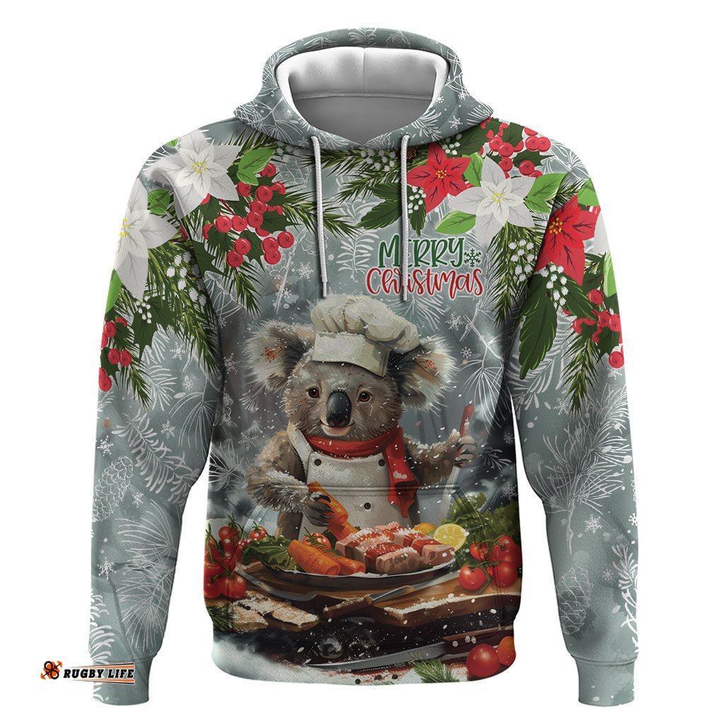 personalised koala chef christmas in july hoodie