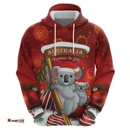 australia koala hoodie christmas in july red