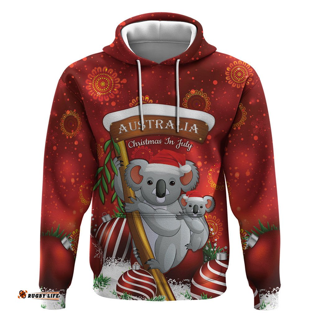australia koala hoodie christmas in july red
