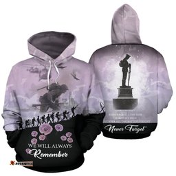 Hoodie ANZAC Hoodie Remember Angel Unisex