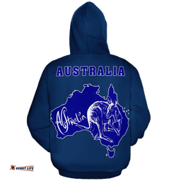 Hoodie Aus Flag Hoodie Kangaroo Map Ver02 Unisex