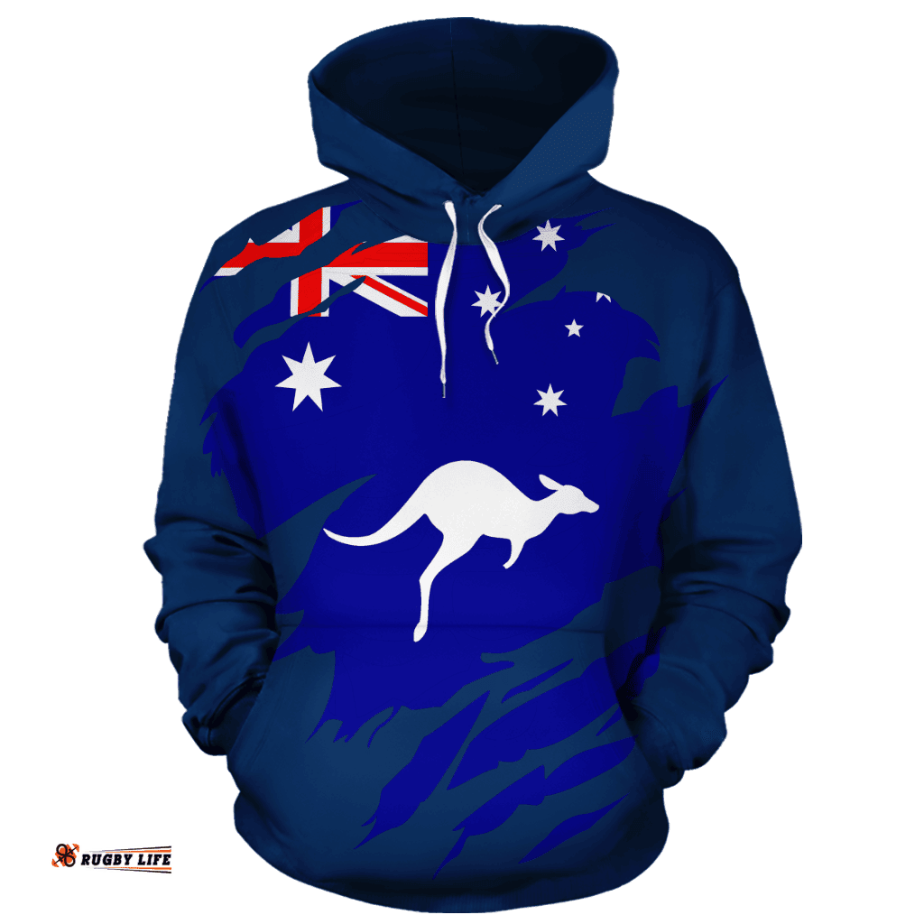 Hoodie Aus Flag Hoodie Kangaroo Map Ver02 Unisex