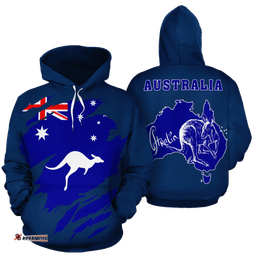 Hoodie Aus Flag Hoodie Kangaroo Map Ver02 Unisex