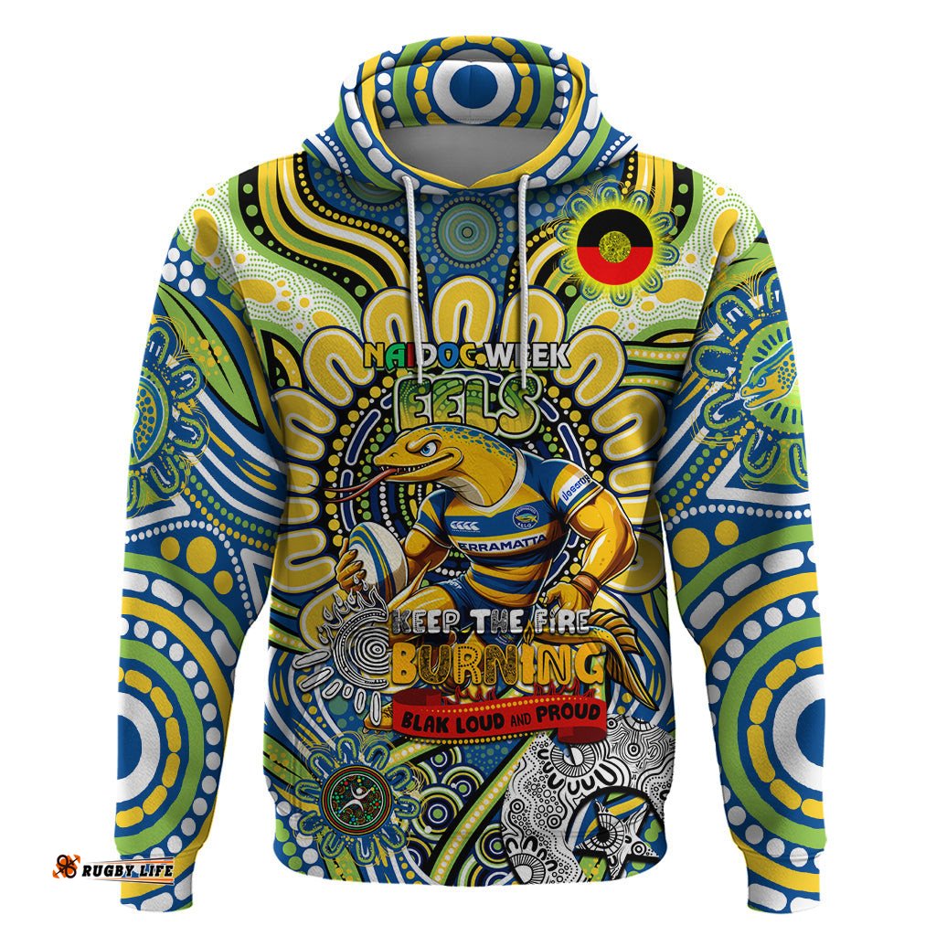custom naidoc week 2024 eels hoodie mascot rugby dt02