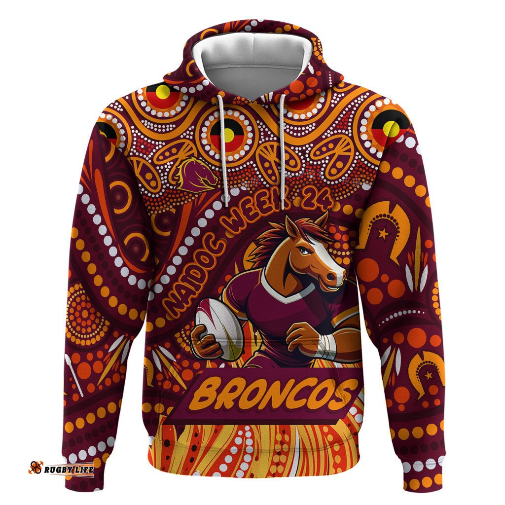 custom australia naidoc week 2024 hoodie brisbane broncos mascot keep the fire burning dt02