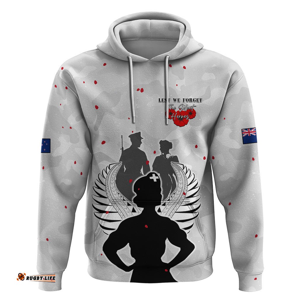 new zealand anzac day hoodie for the nurse lest we forget