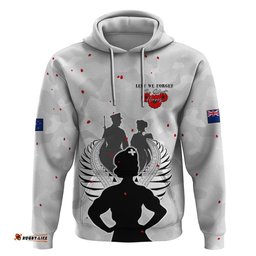 new zealand anzac day hoodie for the nurse lest we forget