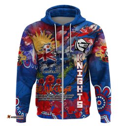 personalised australia rugby knights anzac hoodie newcastle scratch style dt02