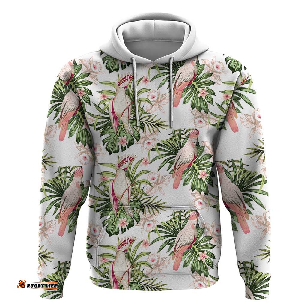australia pink cockatoo hoodie aussie orchids seamless pattern