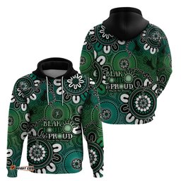 naidoc week 2024 fire burning hoodie aboriginal dots green art