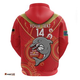 custom nrl dolphins naidoc week hoodie keep the fire burning indigenous art