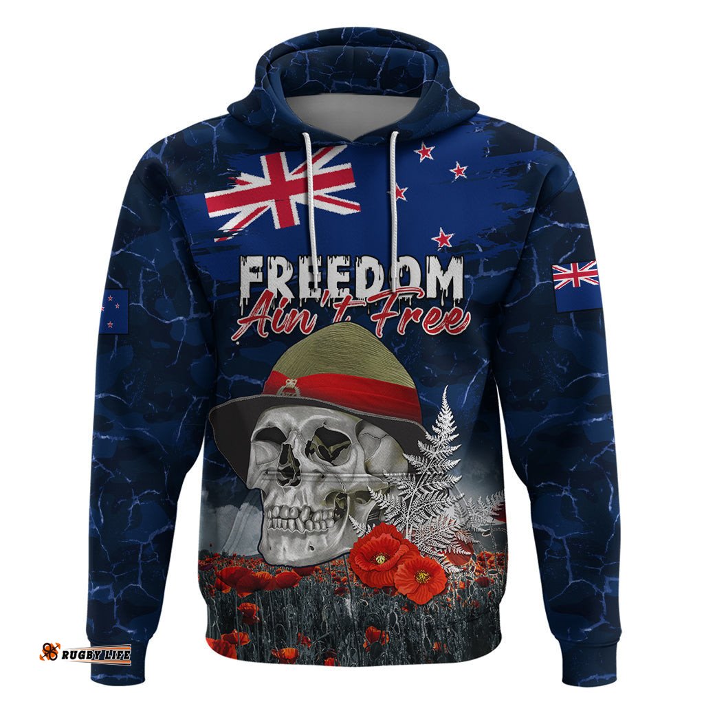 new zealand anzac day hoodie freedom aint free