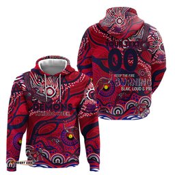 custom naidoc week 2024 demons hoodie aboriginal animals keep the fire burning dt02