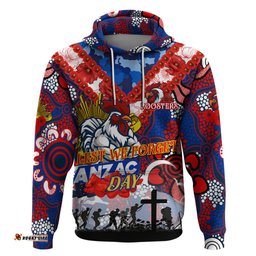 personalised roosters anzac day hoodie aboriginal rising sun dt02
