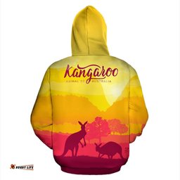 Hoodie Kangaroo Hoodie Morning Uluru Landscape Art All Over Print Unisex