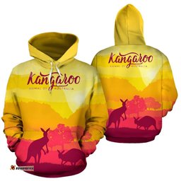 Hoodie Kangaroo Hoodie Morning Uluru Landscape Art All Over Print Unisex