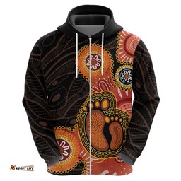 australia mothers day hoodie mom and baby footprint indigenous